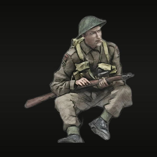 WWII British Infantryman with Lee-Enfield Normandy 1944 1/35 Resin Figure Kit