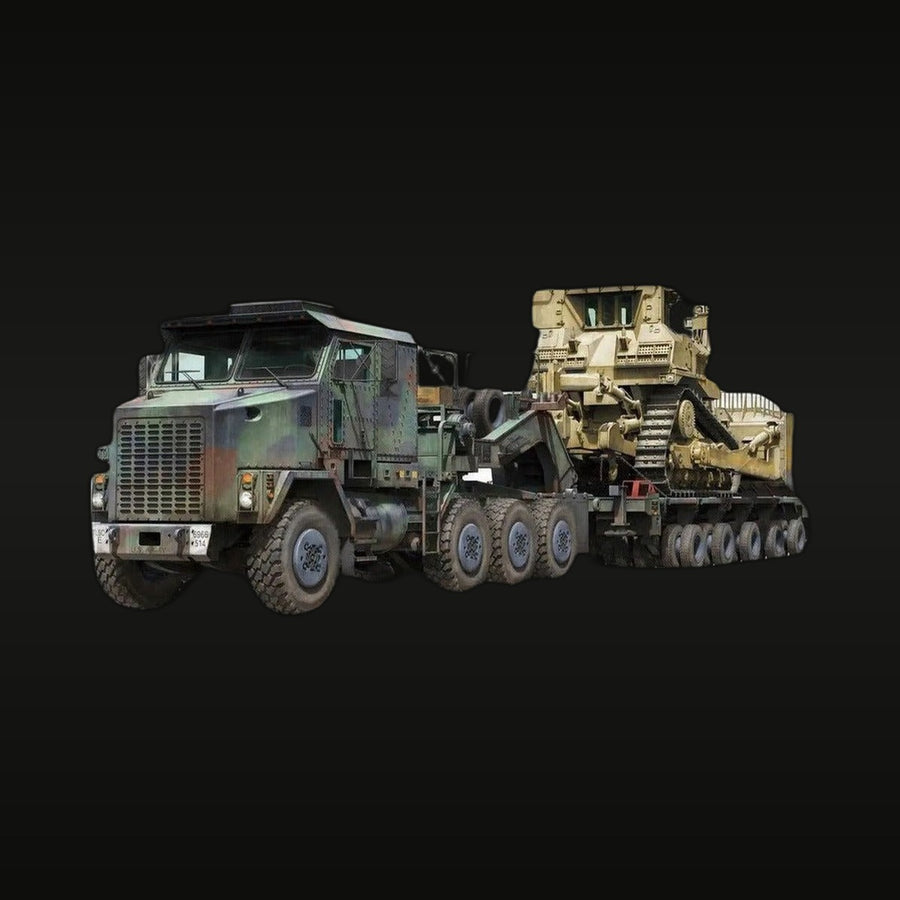 Modern US M1070 HET with M1000 Trailer & D9R Bulldozer 1/72 Resin Vehicle Kit - unpainted resin model kit
