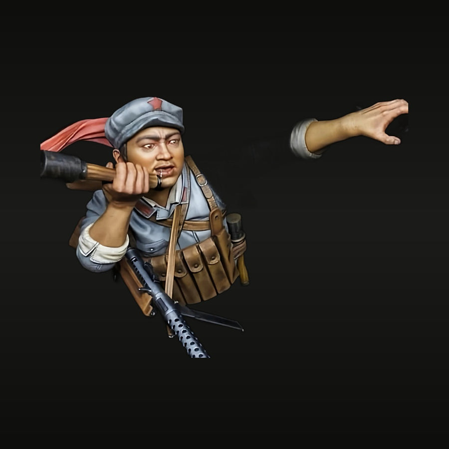 Chinese Communist Soldier WWII/Civil War Era Resin Bust Kit - unpainted resin model kit