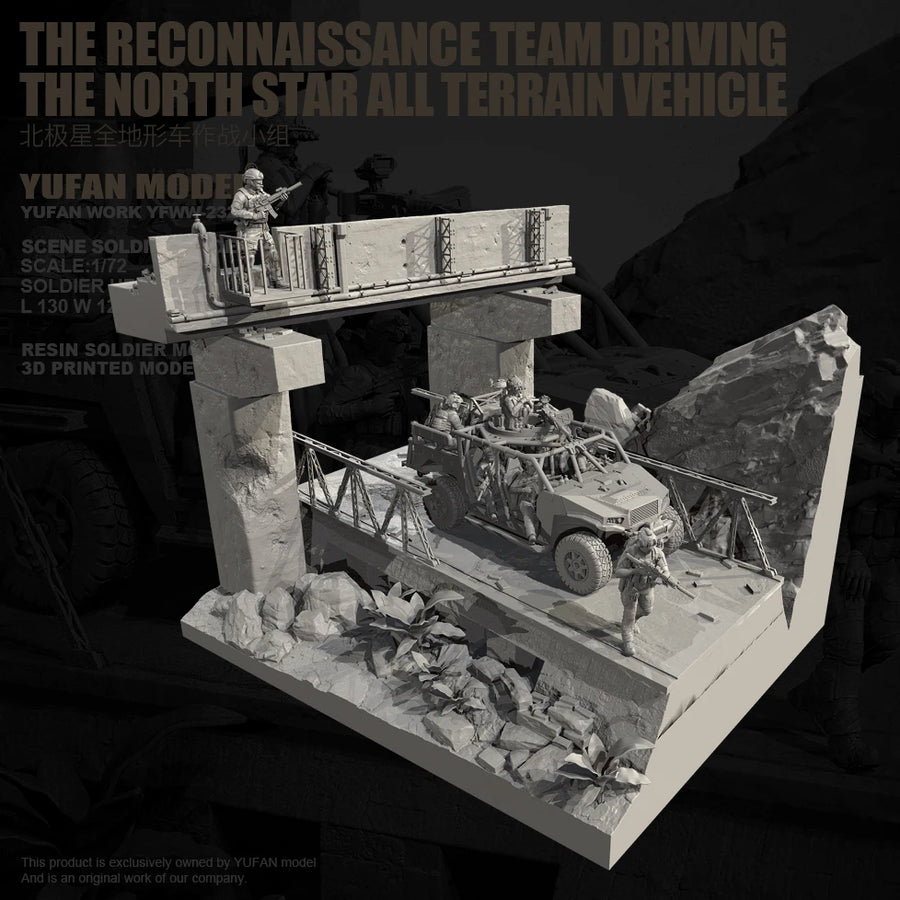Modern US Special Forces Bridge Assault with Tactical Buggy 1/72 Resin Diorama Kit - resin model view 4