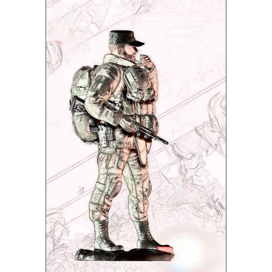 Modern Russian Soldier with Assault Rifle 1/35 Resin Figure Kit - resin model view 2