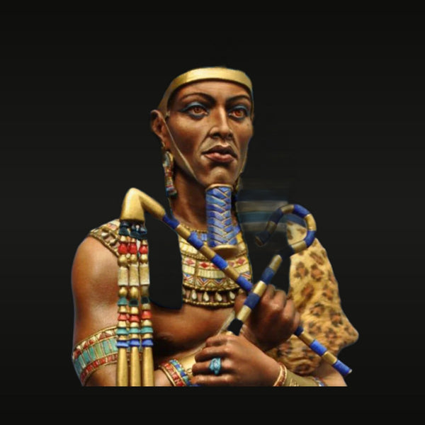 Ancient Egyptian Pharaoh with Crook and Flail Leopard Skin 1/10 Resin Bust Kit
