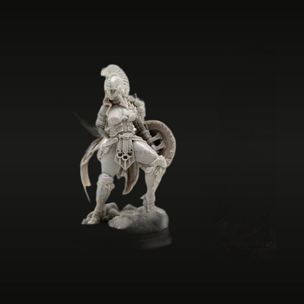 Fantasy Female Warrior Goddess with Crested Helm and Shield 130mm Resin Figure Kit