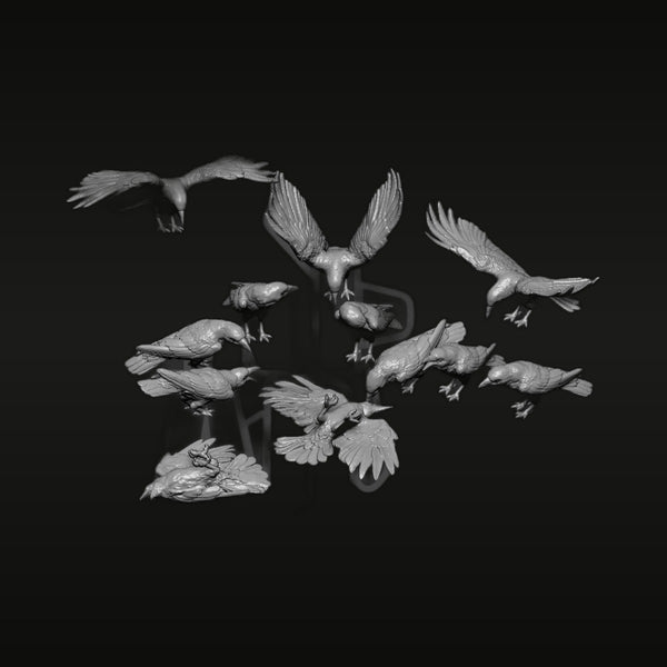 1/35 Mixed Bird Flock Set (12 Resin Accessory Kit)