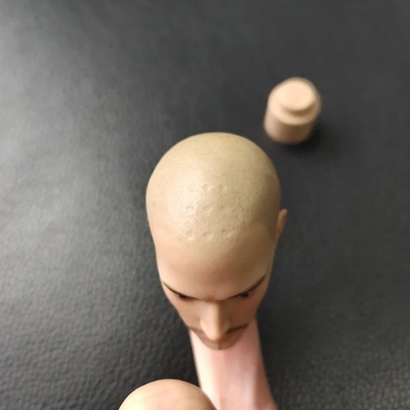 1/6 Scale Holy Monk Head Sculpt PVC Bald Man Asia Head Carving Model Fit 12'' Male Soldier Action Figure Body Dolls Toy