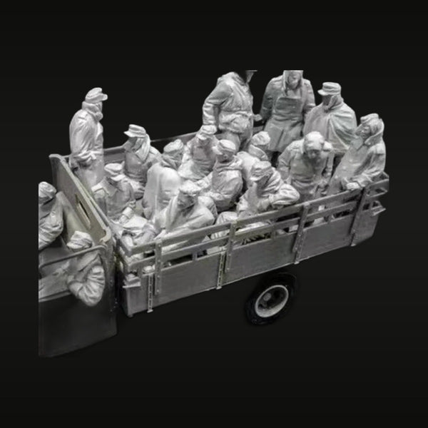 WWII Soviet POW Transport Truck 16-Figure Diorama Set 1/35 Resin Kit