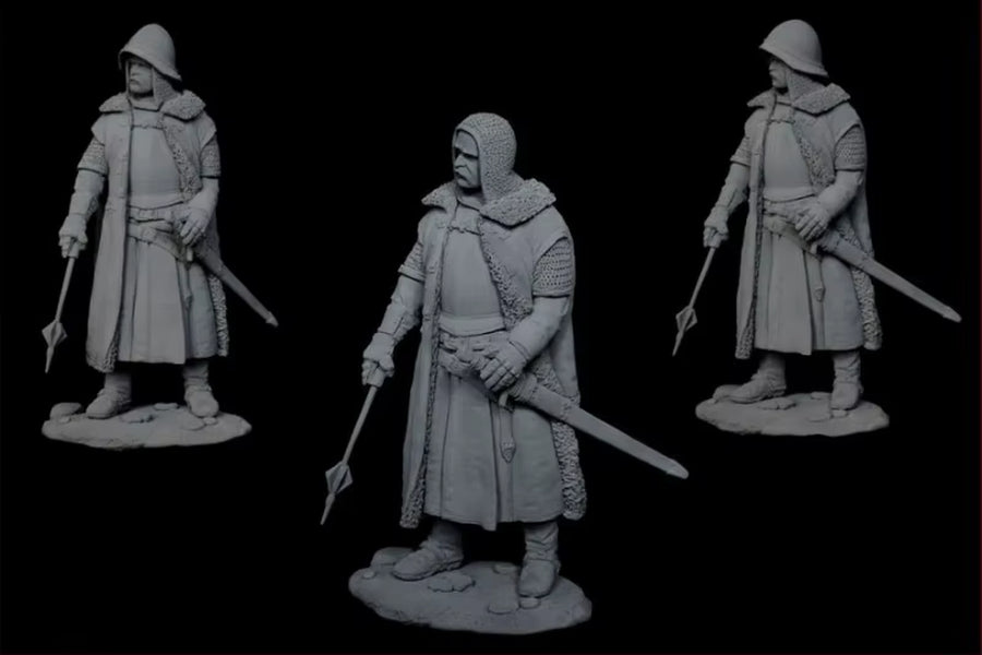 1/24 Scale 75Mm Diecast Resin Figure Model Kit Ancient Hussite Warrior Diorama Unassembled Unpainted