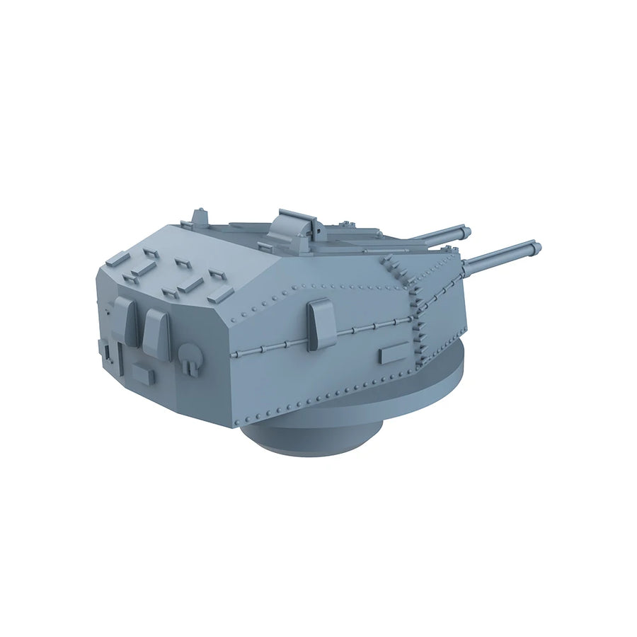 Royal Navy 76mm Twin AA Gun Turret 1/700 Resin Model Kit - resin model view 4