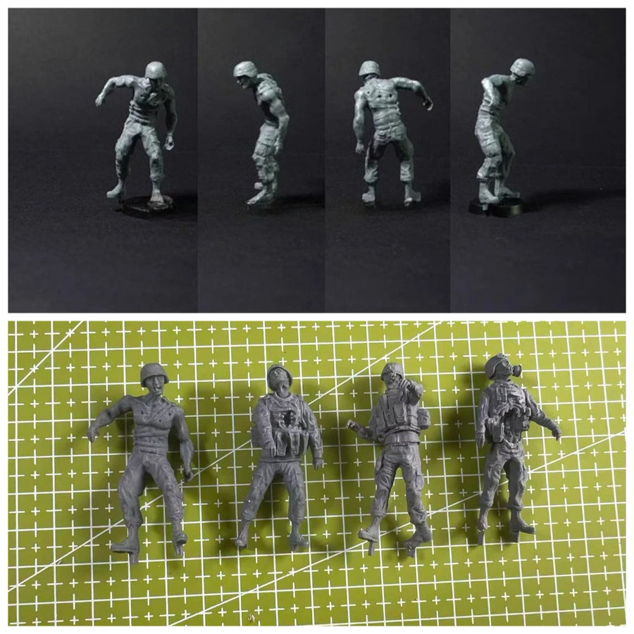 Modern US Soldiers with M4 Rifles Action Poses 1/35 Resin Figure Set of 4 - resin model view 3