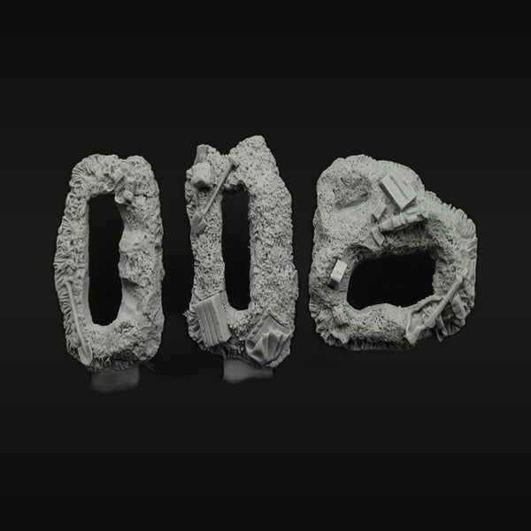 WWI Western Front Trench Section Terrain Bases Set of 3 1/72 Resin Kit