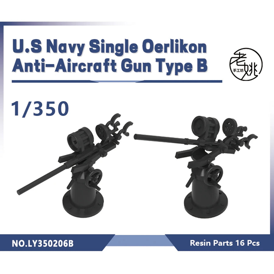 Yao'S Studio LY206B 1/200 1/350 1/700 1/144 3D Printed Resin WWII USN Single Oerlikon Cannon Type A/B