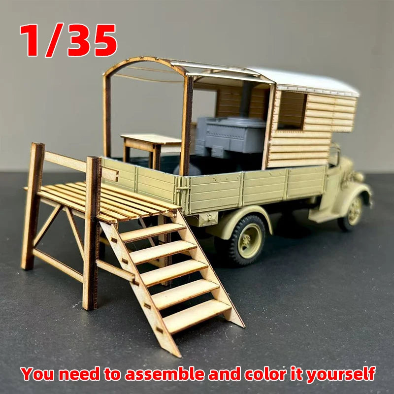 WWII Mobile Command Post Canvas Tent Diorama Set 1/35 Resin Kit - resin model view 5