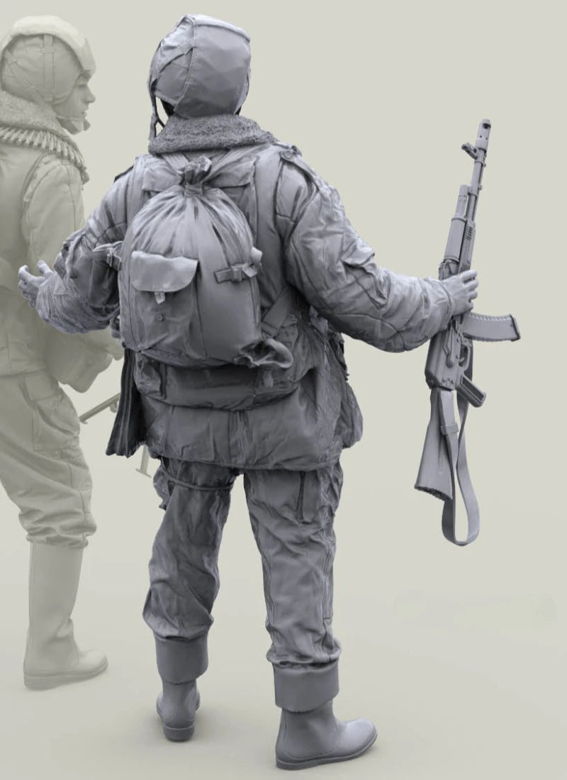 1/16 Scale Die-Cast Resin Figure Model Kit Russian Internal Troops Soldier Preparing (No Truck) Unassembled and Unpainted