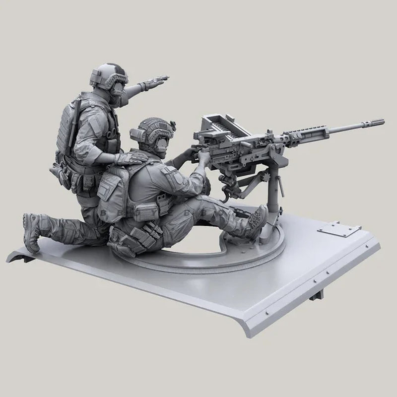 Modern Military Sniper Team Bolt-Action Rifle & Spotter 1/35 Resin Figure Set Kit - resin model view 4