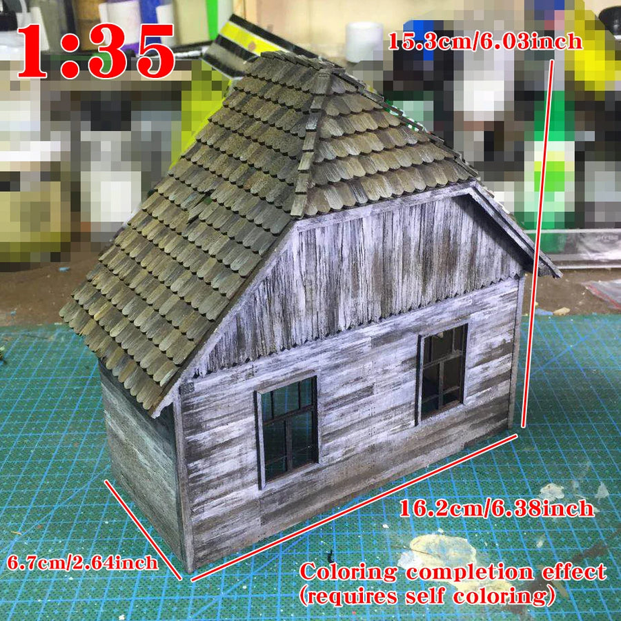 Assembly Architectural Model Sand Table Building Components Wooden House Bungalow Diorama Scale Model Kit 1/35 1/32