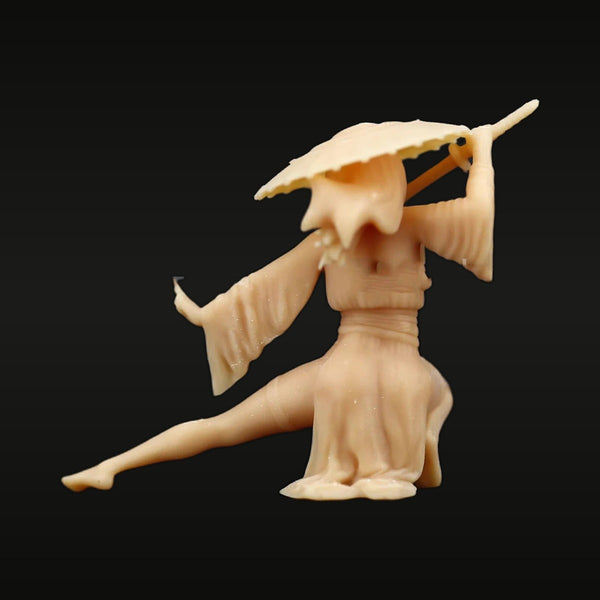Fantasy Asian Warrior Woman with Parasol 75mm Resin Figure Kit