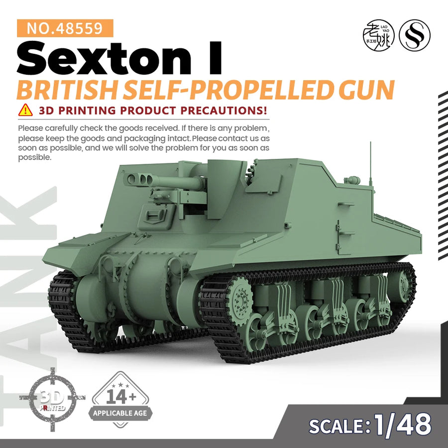 MRY-SFW SS559 1/72 1/48 1/35 25Mm Military Model Kit British Sexton I Self-Propelled Gun