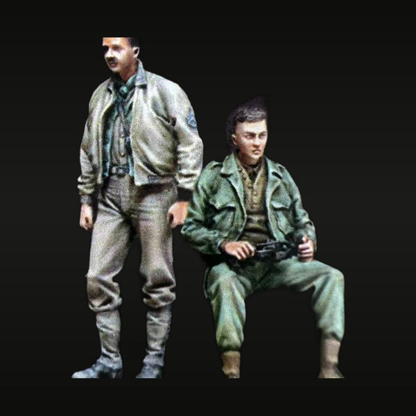 WWII US Tank Crew 1944-1945 Standing & Seated 1/35 Resin Figure Set