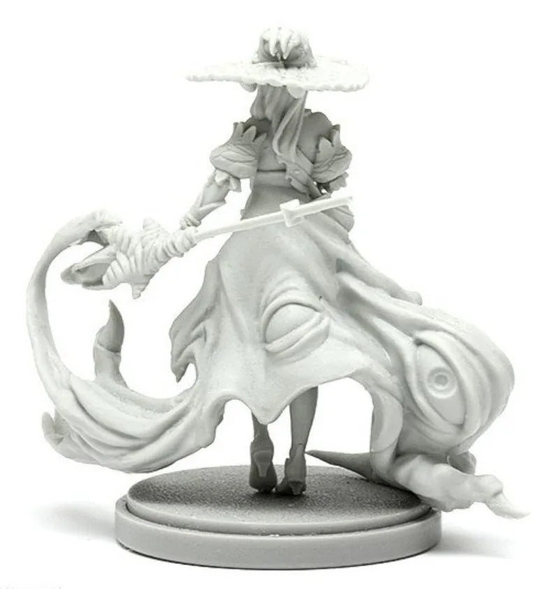 Fantasy Female Witch Mounted on Giant Frog Beast 75mm Resin Figure Kit - resin model view 3