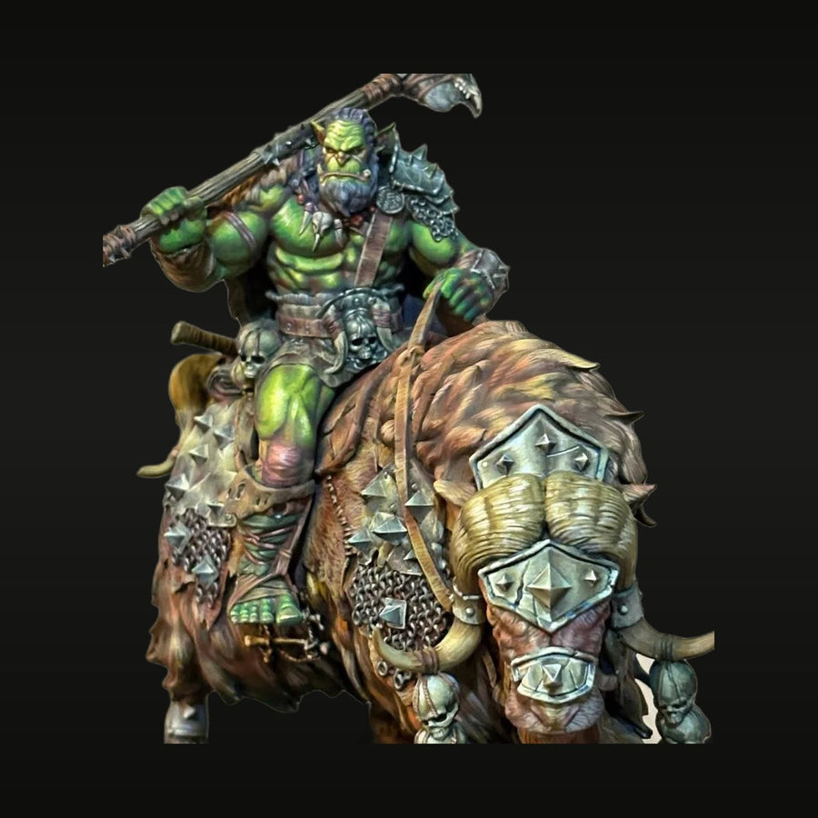 Orc Warlord on Boar Mount 75mm Resin Figure Kit - unpainted resin model kit