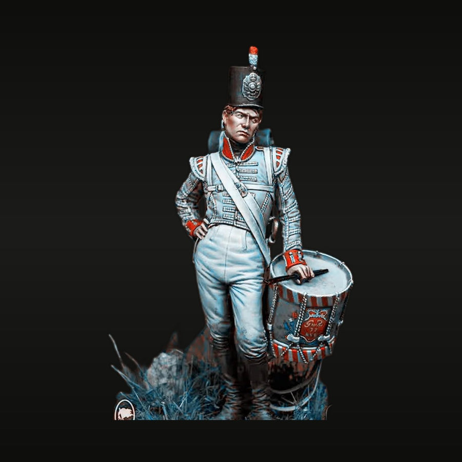 Napoleonic French Drummer 1808 54mm Resin Figure Kit - unpainted resin model kit