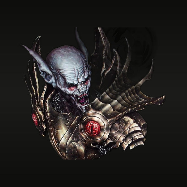 Fantasy Demon Lord with Horns & Glowing Heart Bust 1/10 Resin Kit
