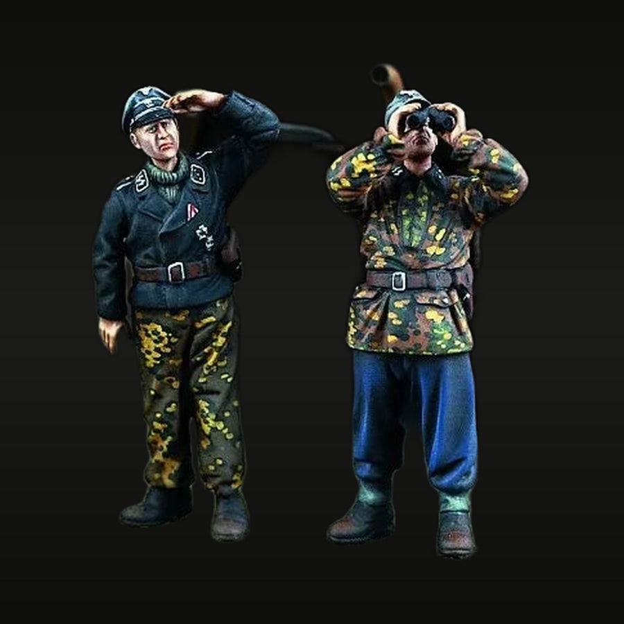 WWII German Luftwaffe Officers Set Salute & Binoculars 1/35 Resin Figure Kit - unpainted resin model kit
