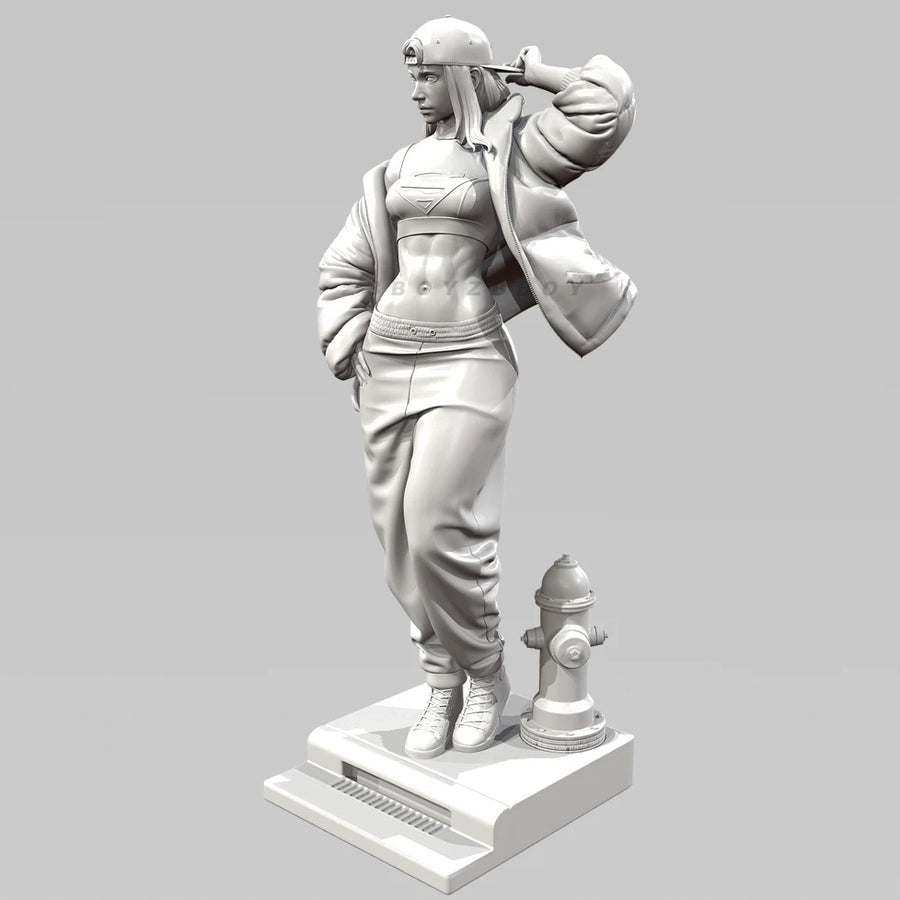 Female Streetwear Figure Resin Kit - resin model view 2