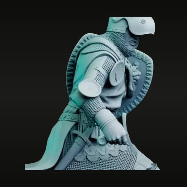 Medieval Knight in Full Plate Armor 75mm Resin Bust Kit
