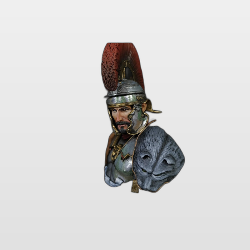 Ancient Roman Centurion with Wolf Pelt 75mm Resin Bust Kit — enhanced photo
