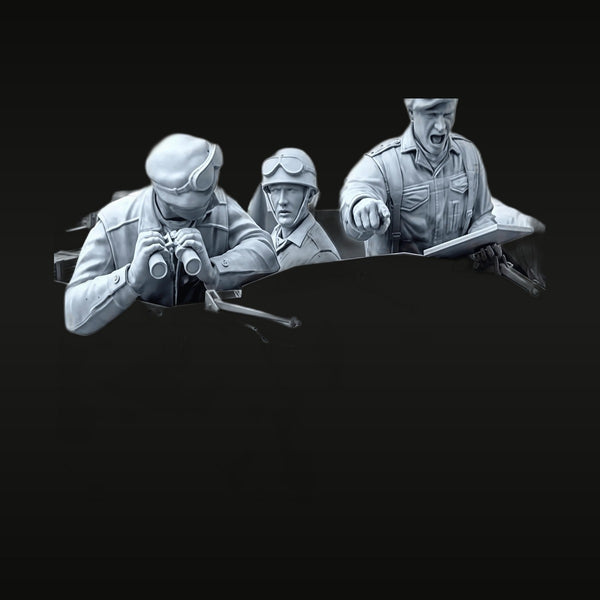 WWII German Tank Crew Officers Busts Set 1/16 Resin Kit