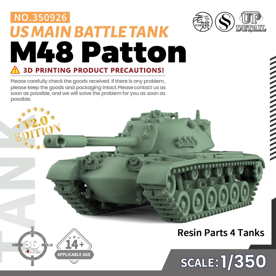 MRY-SFW SS926 1/144 1/200 1/350 1/700 Military Model Kit US M48 Patton Main Battle Tank Miniature Static Model