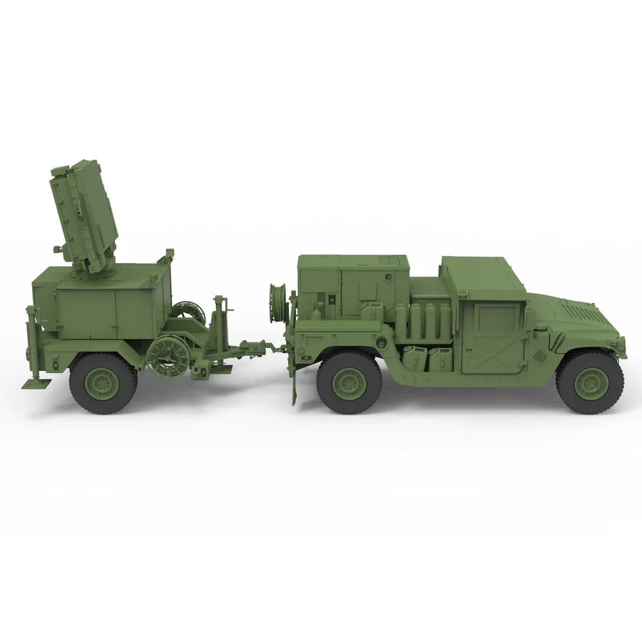 Modern US Army HMMWV with Radar Trailer Set 1/35 Resin Vehicle Kit - resin model view 4