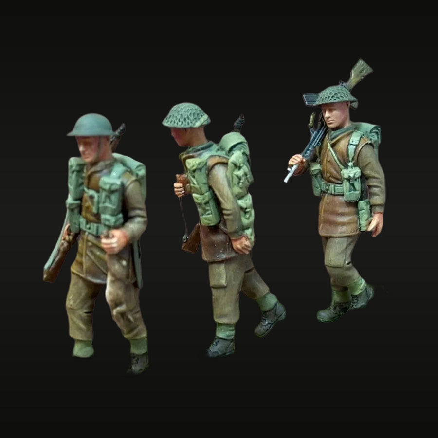 WWII British Infantry Bren Gun Team with Lee-Enfield 1/35 Resin Figure Set - unpainted resin model kit
