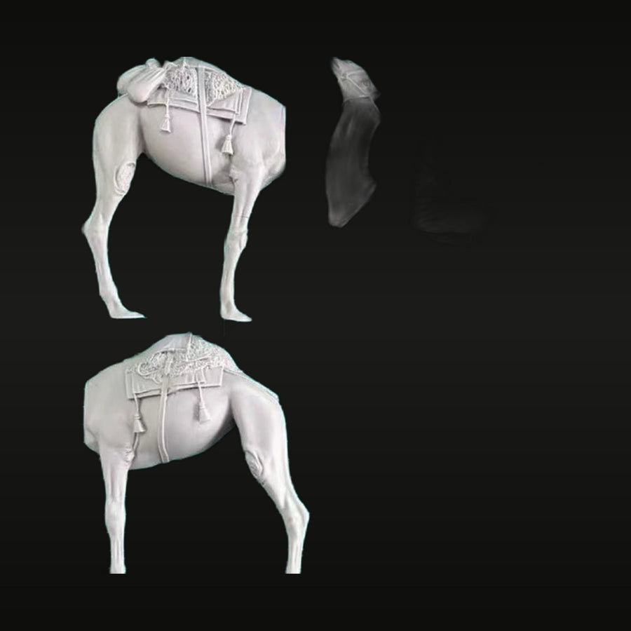 Middle Eastern Camel Rear Half with Ornate Saddle 1/35 Resin Kit - unpainted resin model kit