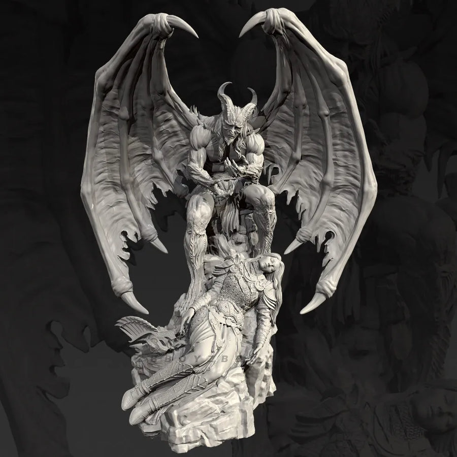 Overall Heights 75Mm 95Mm 115Mm the Pain of the Hell Demon King, Colorless Resin Soldier TD-7681/3D
