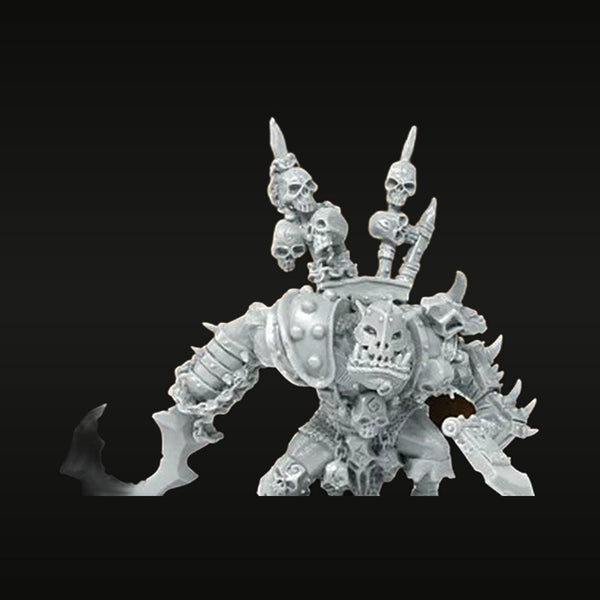 Fantasy Orc Warboss with Skull Armor and Standard 28mm Resin Figure Kit