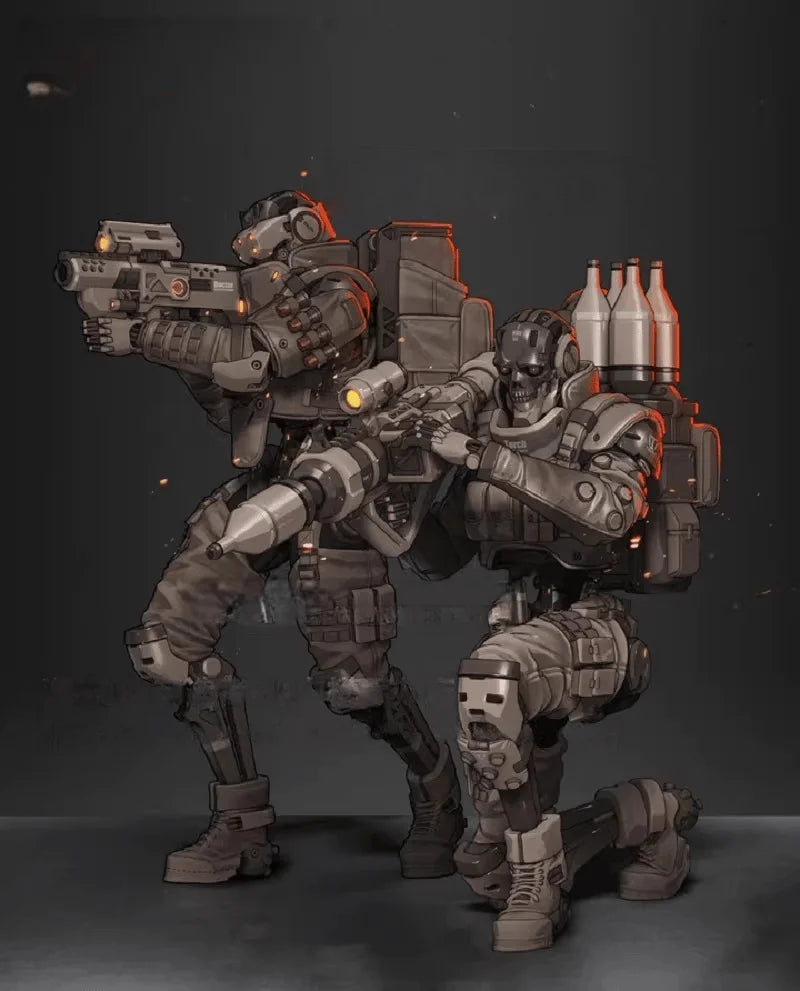 Sci-Fi Talon Task Force Mecha Soldiers Set 28mm Resin Figure Kit - resin model view 5
