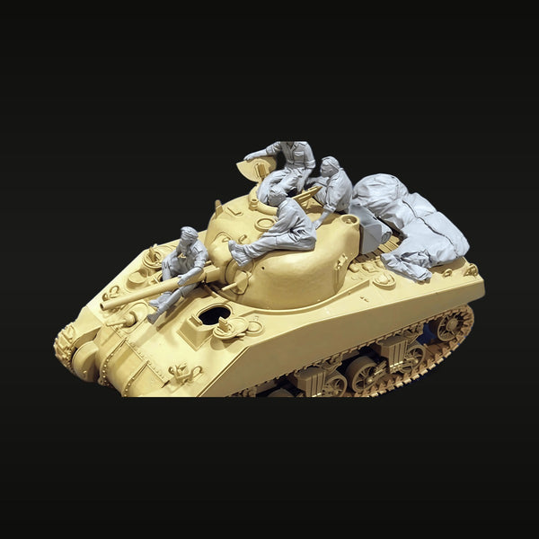 WWII US M4 Sherman Tank with American Crew Diorama Set 1/35 Resin Kit
