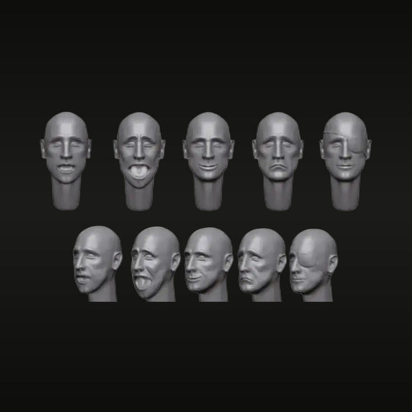 1/35 Male Head Set - Various Ages (Resin Accessory)