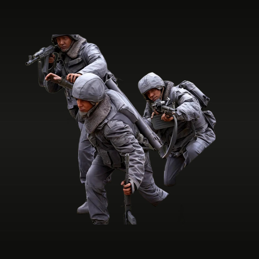 Chinese PLA Volunteers Winter Combat Team Set of 3 1/35 Resin Figure Kit - unpainted resin model kit