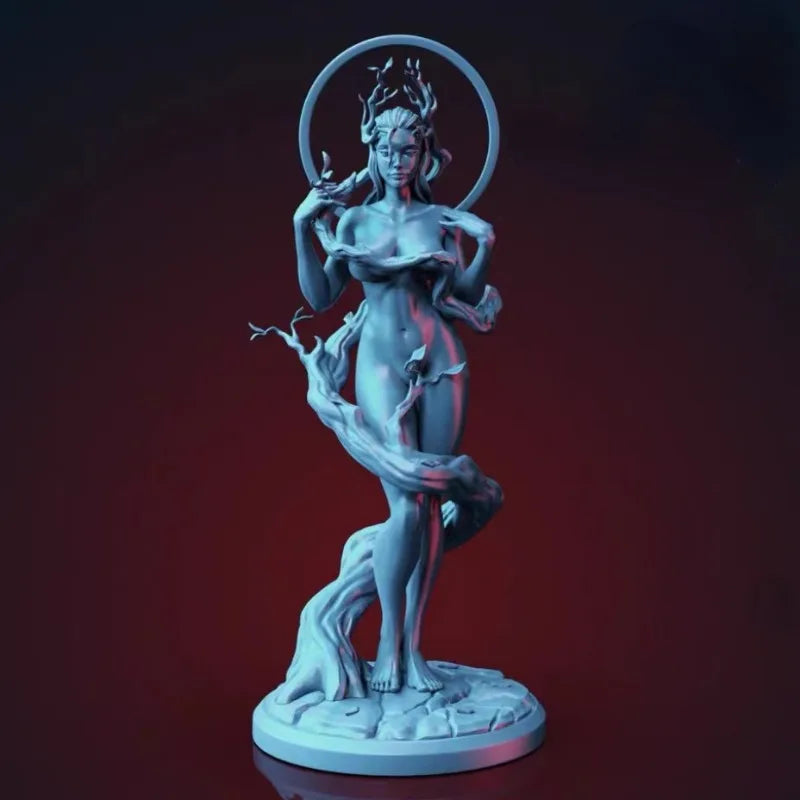 Fantasy Female Figure with Base and Accessories 1/24 Resin Model Kit - resin model view 3