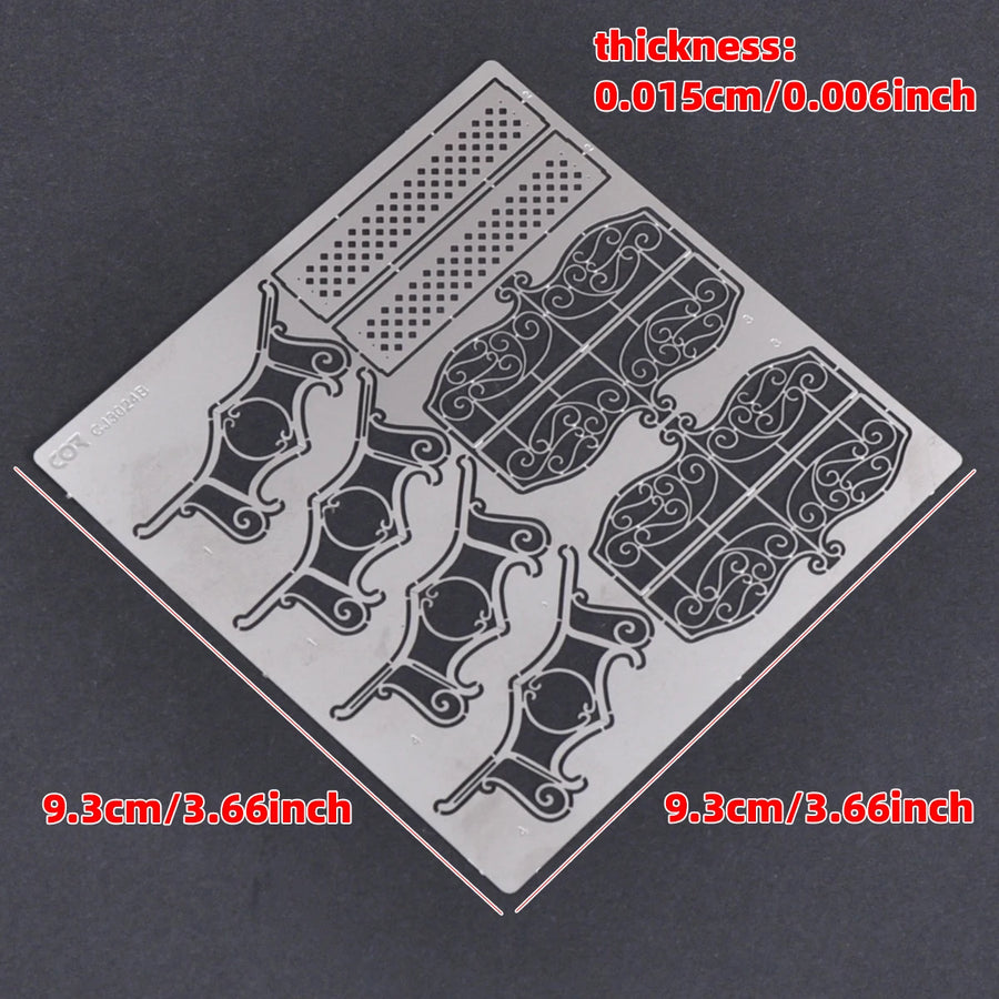 1/35 Photo Eatch PE Sand Table Diorama Scale Model Kit Metal Stainless Steel Park Chair Bench Stool Bar Chair Outdoor Chair