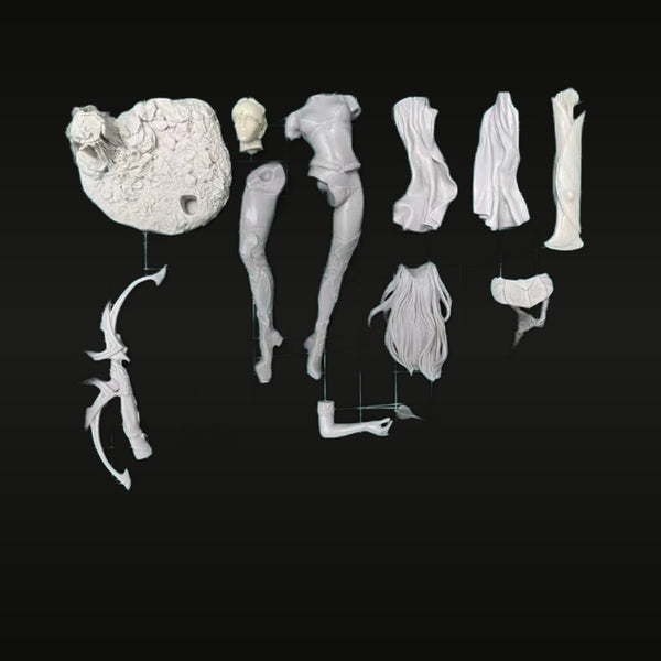 Moon Elf Jungle Archer 1/24 Resin Figure Kit