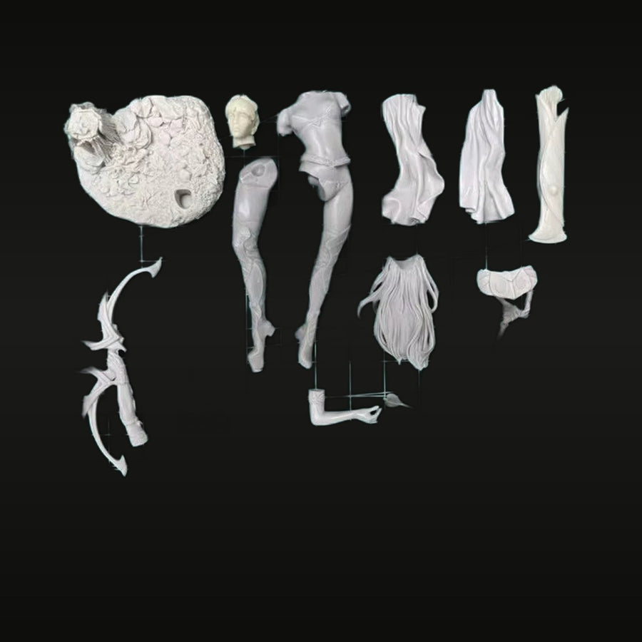 Moon Elf Jungle Archer 1/24 Resin Figure Kit - unpainted resin model kit