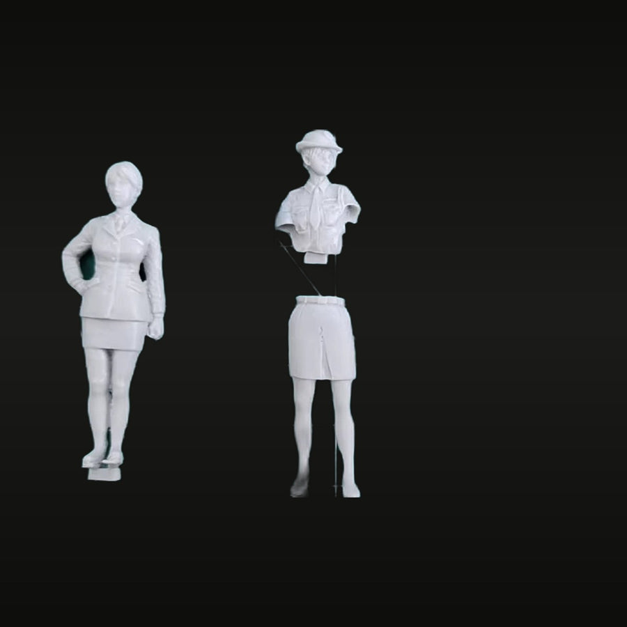 Modern Female Police Officer & Officer Figure Set 1/35 Resin Kit - unpainted resin model kit