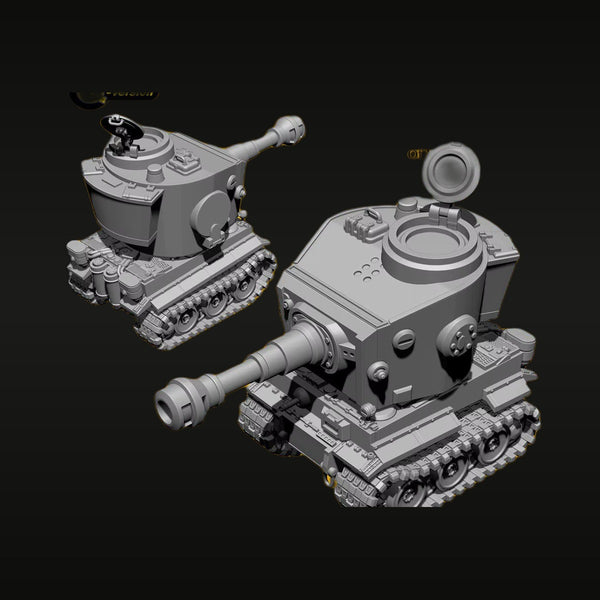 WWII German Q-Style Chibi Tank 1/60 Resin Vehicle Kit