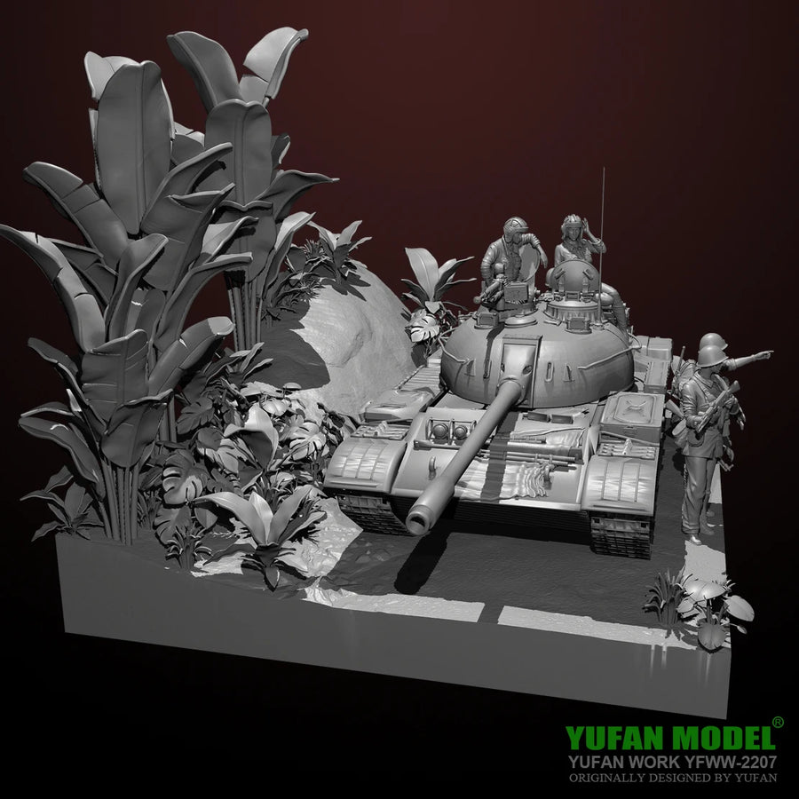 Cold War Soviet T-54/55 Tank Crew Diorama Set 1/35 Scale Resin Kit - resin model view 4