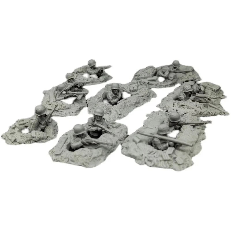 WWII US Infantry Foxhole 1/72 Scale 13-Figure Resin Kit - unpainted resin model kit
