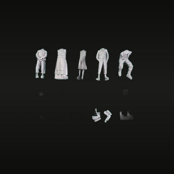 WWI-Era European Civilians 5-Figure Set 1/35 Resin Kit